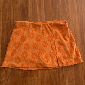 American Eagle Orange Flower Skirt